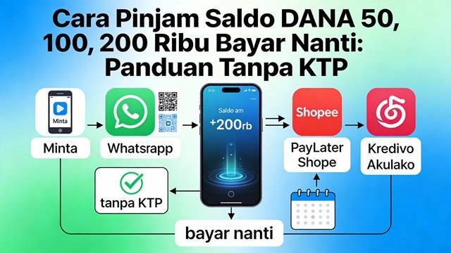Cara Pinjam Saldo DANA 50-200 Ribu Bayar Nanti Tanpa KTP
