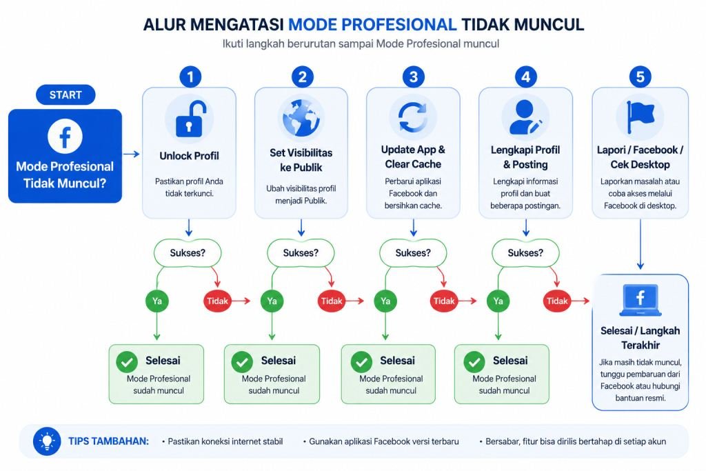 Mengatasi Mode Profesional Tidak Muncul