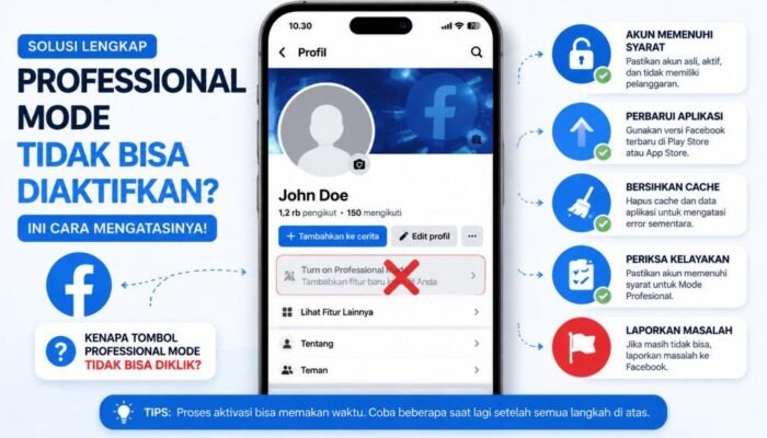 Mode Profesional Tidak Muncul di Facebook? Ini 7 Penyebab & Solusi Lengkap (2026)