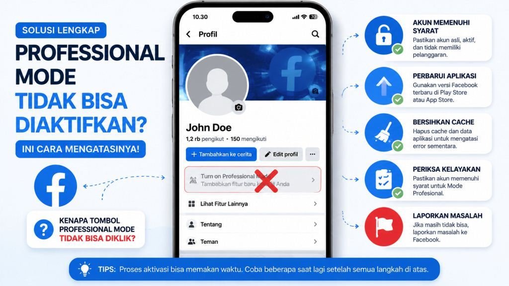 Mode Profesional Tidak Muncul di Facebook